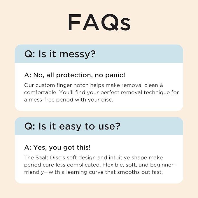 Saalt Menstrual Disc - Soft, Flexible, Reusable Medical-Grade Silicone - Wear 12 Hours - Removal Notch - Two Sizes - Menstrual Cup or Tampon Alternative - Made in USA - Lasts 10 Years (Blue, Regular)