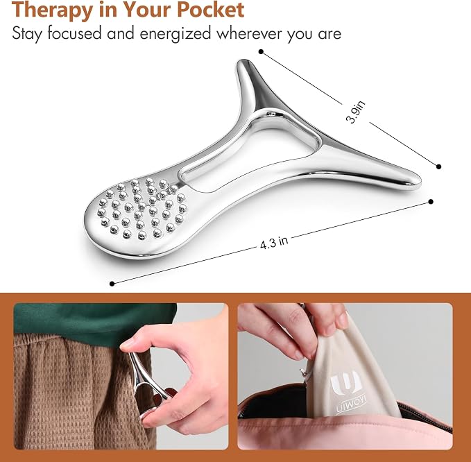 Lymphatic Drainage Massager & Anti Cellulite Massage Tools for Body Sculpting, Metal Gua Sha & Muscle Scraper Tool Pain Relief Deep Tissue, Gifts for Women