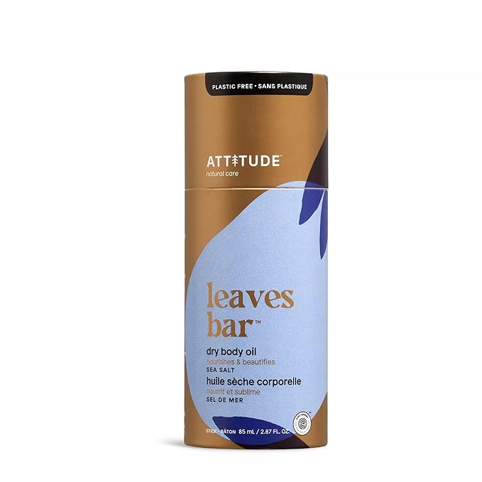 ATTITUDE Dry Body Oil, Natural Origin, Leaves Skin Feeling Soft & Nourishes, Grapeseed, Jojoba and Avocado Oils, EWG Verified, All Skin Types, Lightweight Formula, Vegan, Sea Salt, 2.87 Fl Oz