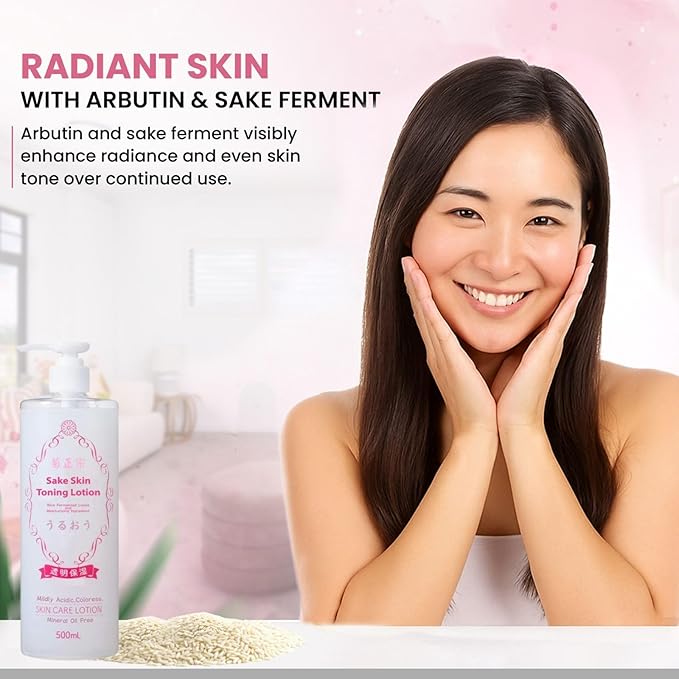Kikumasamune Moisturizing Face and Body Lotion for Dry Skin, Hydrating Moisturizer Sake Toner Lotion from Japan for Women and Men 16.9 Fl Oz/ 500mL, Clear Moist