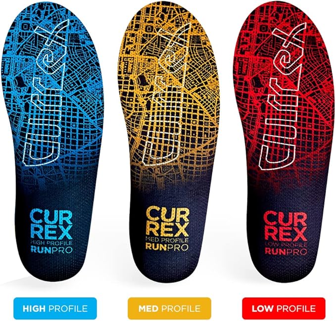 CURREX RunPro Insoles for Running Shoes, Arch Support Inserts to Help Reduce Fatigue, Prevent Injuries, Boost Performance for Men & Women (Low Arch, Size Large)