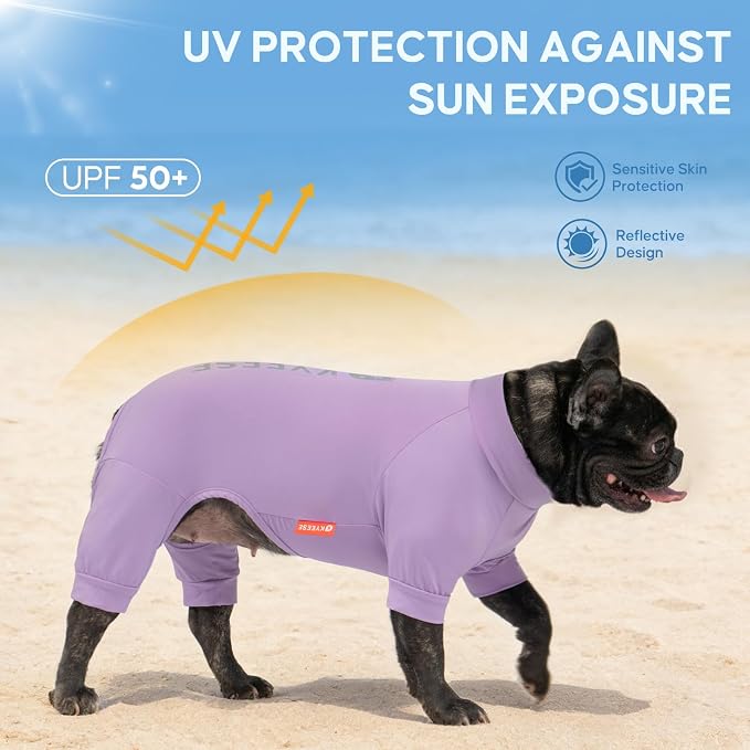 KYEESE UPF50+ Dog Sun Shirt for Small Dogs Cooling Onesie for UV Protection | Cooling Breathable Fabric, Reflective Design, Shedding Control, Skin-Friendly for Sensitive Dogs, Easy On/Off, Quick Dry