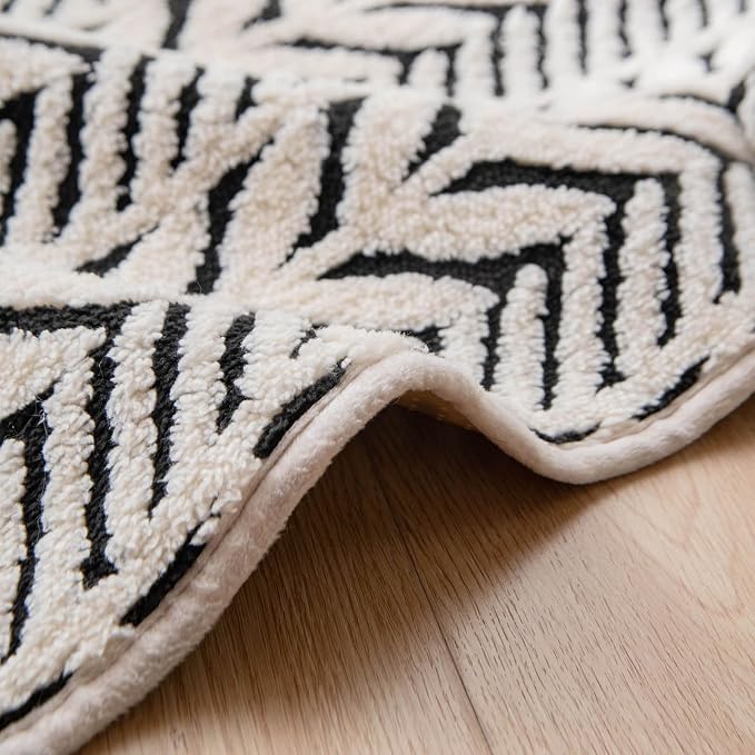 Cat Bed Blanket with Pillow, 31.5''x35.5'' Washable Pet Sofa Cover, Couch Protector Pet Blanket Cat Mat, Non-Slip Furniture Protector Mat (Black & White Leaf-Patterned)