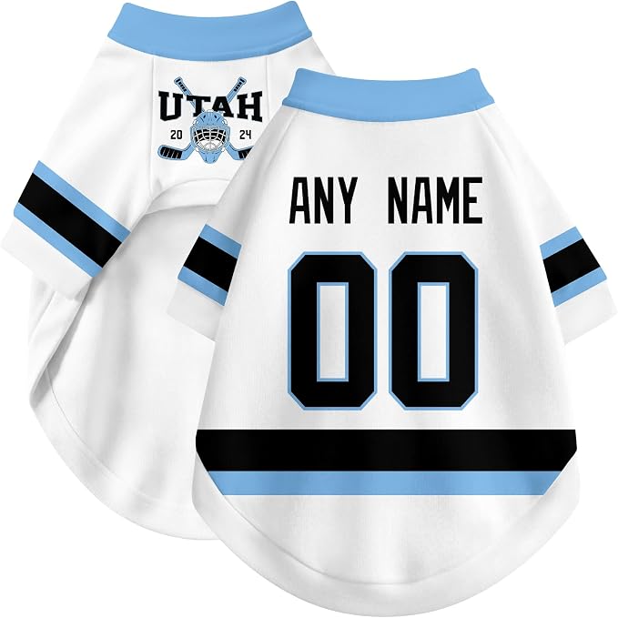 Utah Dog Clothes Personalized Pet T Shirt for Dogs Gift | Custom Name Number Jersey Style Pet Shirt for Dog