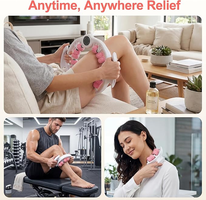 Cellulite Massager Roller for Legs, Thighs and Butt, Manual Anti Cellulite Massage Roller Tool, Deep Tissue Massage for Lymphatic Drainage Massage