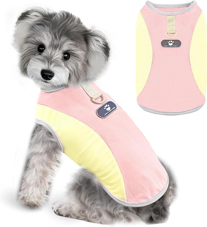 Dog Cooling Vest with D-Ring Dog Tshirt Sun Protection Small Puppy Clothes for Girls Boys Stretchy Shirts for Dogs Lightweight Breathable Shirt French Bulldog Frenchie Dachshund Clothes