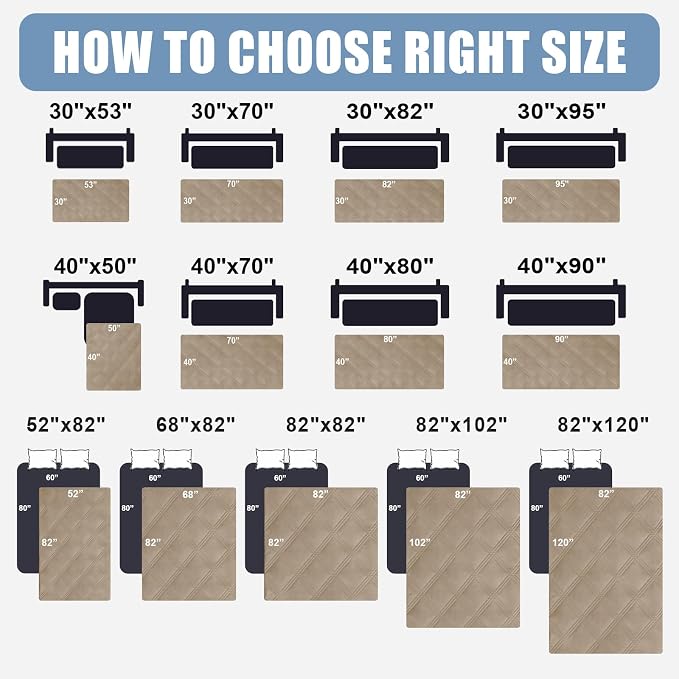 Smiry Waterproof Dog Bed Cover, Reversible Pet Blanket for Sofa Couch | Soft Washable Dog Blanket, Leakproof Couch Cover for Dogs Cats & Furniture Protection, 30x82, Taupe/Beige