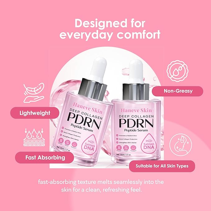 Deep Collagen PDRN Salmon DNA Peptide Serum with Niacinamide – Hydrating Facial Serum with Collagen-Supporting Peptides & Barrier-Strengthening Formula – For Smooth, Radiant, Moisturized Skin – 50ml