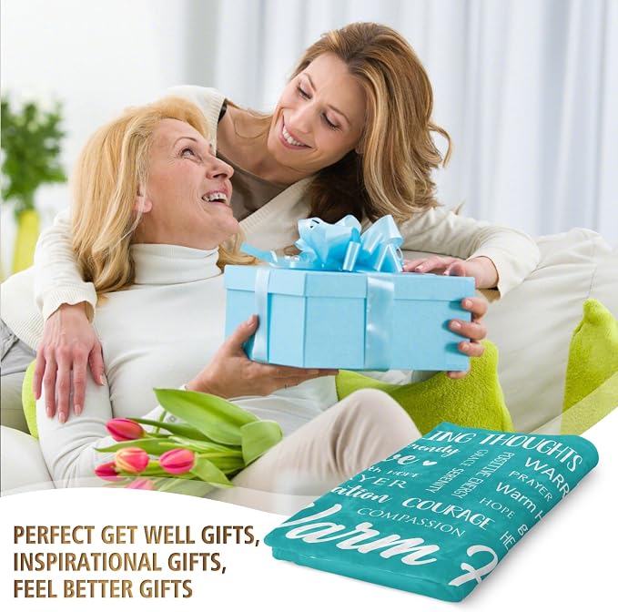 Warm Hugs Healing Blanket, Get Well Gifts for Women Men | Cancer Care, After Surgery, Thinking of You Gift, Sympathy Inspirational Blankets, Soft Throw Blanket 50" x 60"