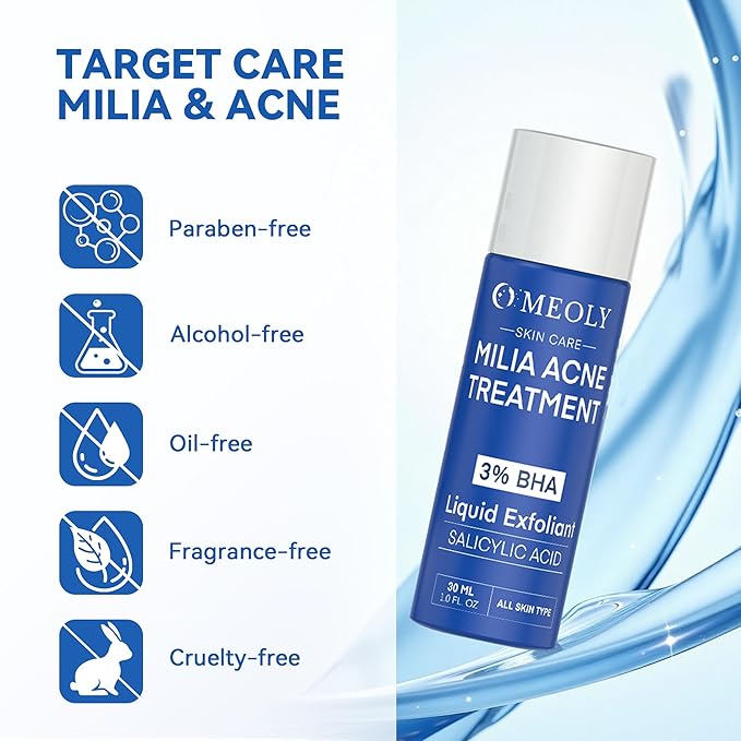 Milia Remover for face and eyes: Milia remover treatment with 3% Salicylic Acid for Acne exfoliant, Advanced formula for Men and Women 30ML