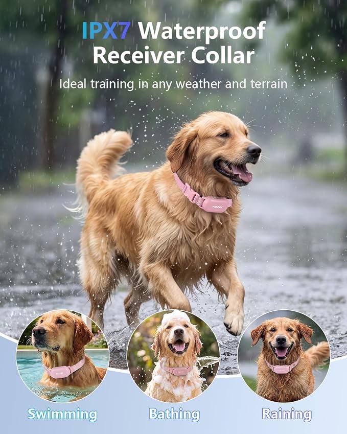 PATPET Shock Collar for Dogs - 4000FT Dog Training Collar with Remote, IPX7 Waterproof 4 Modes(Beep/Vibration/Shock/Safe) Dog Shock Collar, Rechargeable E-Collar for Small Medium Large Dogs (5-120Lbs)