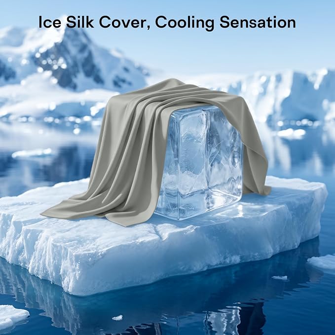 Neck Roll Pillow - Cooling Cover Round Neck Pillow for Sleeping - Memory Foam Cervical Support Pillow - Ergonomic Cylinder Pillows for Neck, Leg, Back, Yoga, Relaxing (Grey Blue)