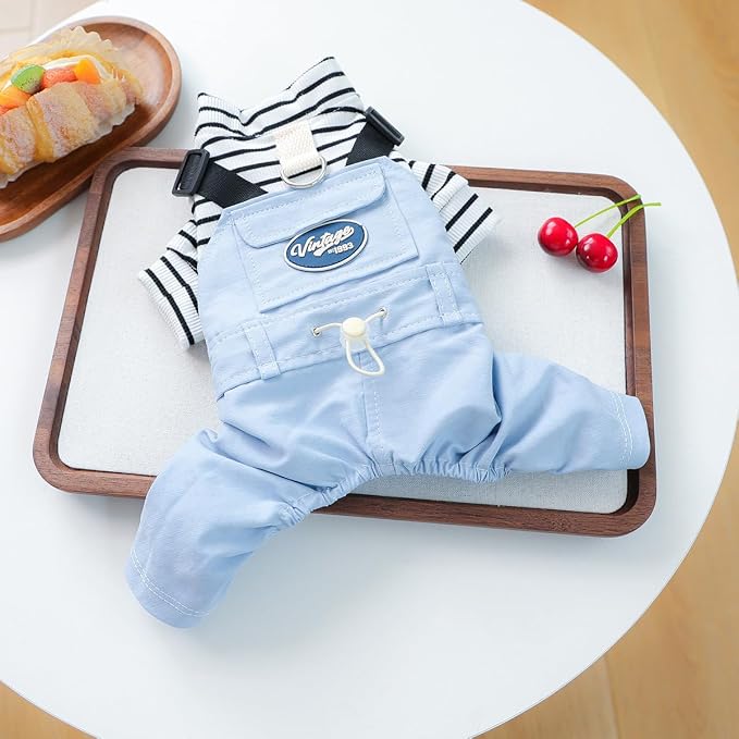 Dog Stylish Overalls Comfortable One Piece Puppy Outfits Summer Bib Overalls for Small Dogs Cute Pet Jumpsuit Onesie Chihuahua Yorkies Birthday Holiday Clothes Costume