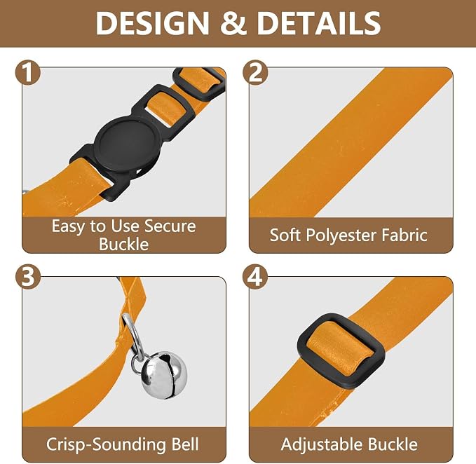 Teal Orange Pink Gradient Puppy Collar 2 Pack Lightweight Small Dog Collar Adjustable Length 10.6" to 17.1"