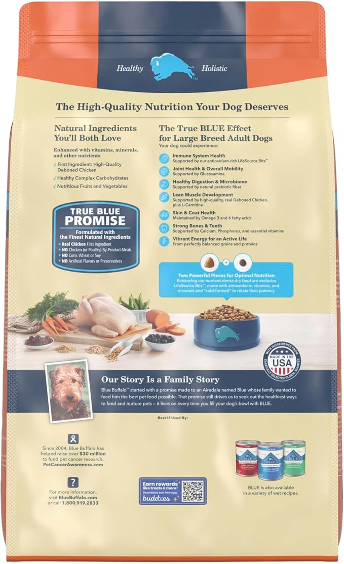 Blue Buffalo Life Protection Formula Chicken Large Adult Dog Food, 15 lb | Real Chicken #1 Ingredient, Antioxidant-Rich LifeSource Bits, Glucosamine Supports Joint Health & Mobility in Large Breeds