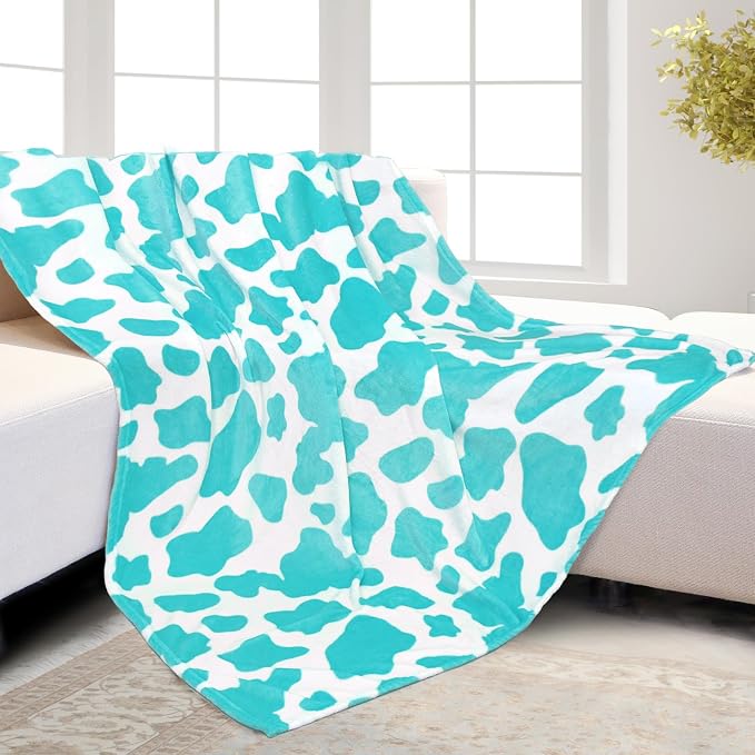 HSEEC Ultra Soft Flannel Throw Blanket 50x60 Inch - Cozy Lightweight Blue Couch Blanket for Bed, Sofa & Travel - Plush Warm Fleece Throws for Adults & Kids
