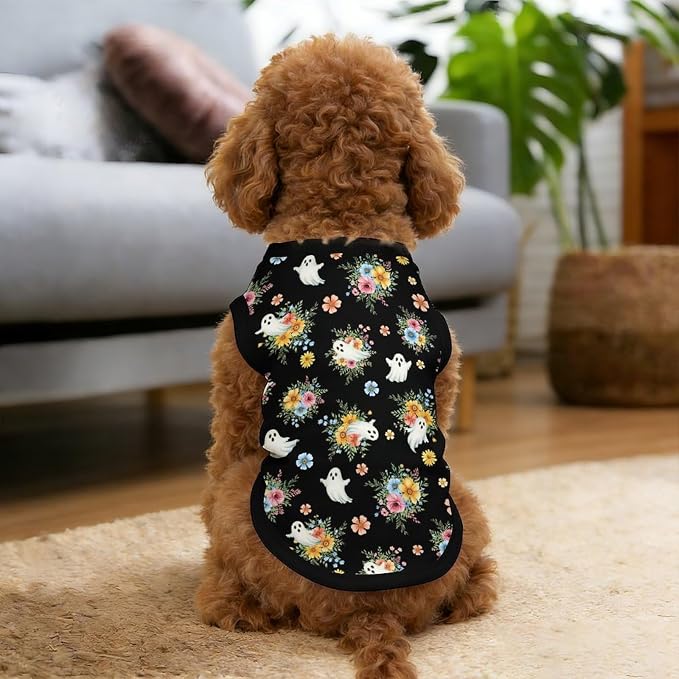 Halloween Pet Vest Spooky Boo Pet Shirts Large | Daisy Flower Dog Shirt Vest cute pet Sleeveless Vests Ice Silk Dog T-Shirts holiday Dog Clothes Halloween Canine Wear