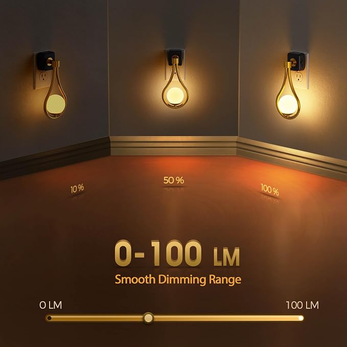 LED Night Light, Night Lights Plug into Wall, 0-100LM Dimmable | Nightlight, 330° Rotating with Dusk to Dawn Sensor, Adjustable Brightness for Kids, Bathroom, Bedroom, Hallway, Stairway