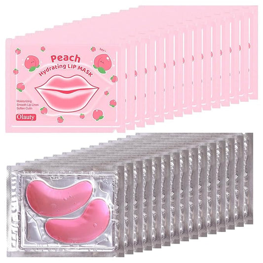 30Pairs Eye Mask & Lip Mask,Under Eye Patches for Puffy Eyes,Lip Mask Skincare,Mothers Day Gifts,Teacher Appreciation Gifts,Bridesmaid Gifts,Bulk Gifts,Bachelorette Party Favors,Birthday Party Favors