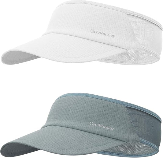 Sport Sun Visor Hat for Women Men - Lightweight Stretchy Polyester Spandex Quick Dry Sweatband Wrinkle Resistant