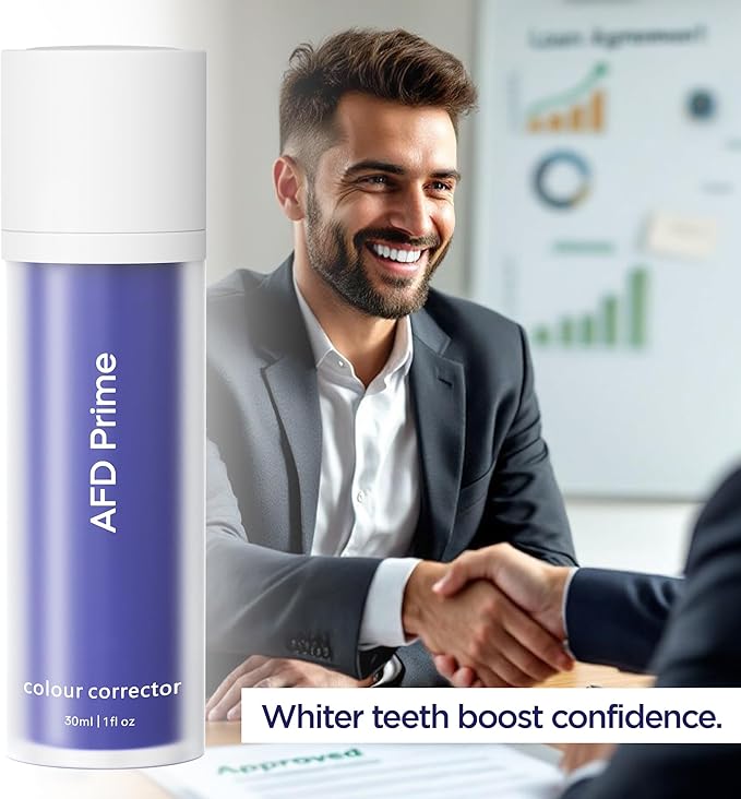 AFD Prime Purple Toothpaste for Teeth Whitening, 130g (4.58 oz) – Purple Color-Correcting Toothpaste to Reduce Yellow Tones, Peroxide-Free, Enamel-Safe, Mint Flavor, Suitable for Daily Use