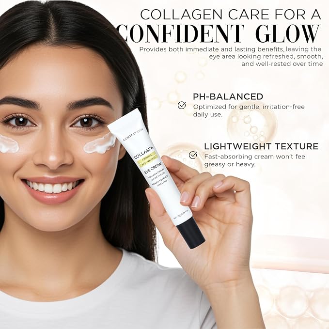 CONTEXT SKIN Collagen Eye Cream - Hydrating Under Eye Treatment for Dark Circles & Puffiness - Anti-Aging Formula that Firms, Smooths Fine Lines & Revitalizes - 0.88 Fl oz Jar