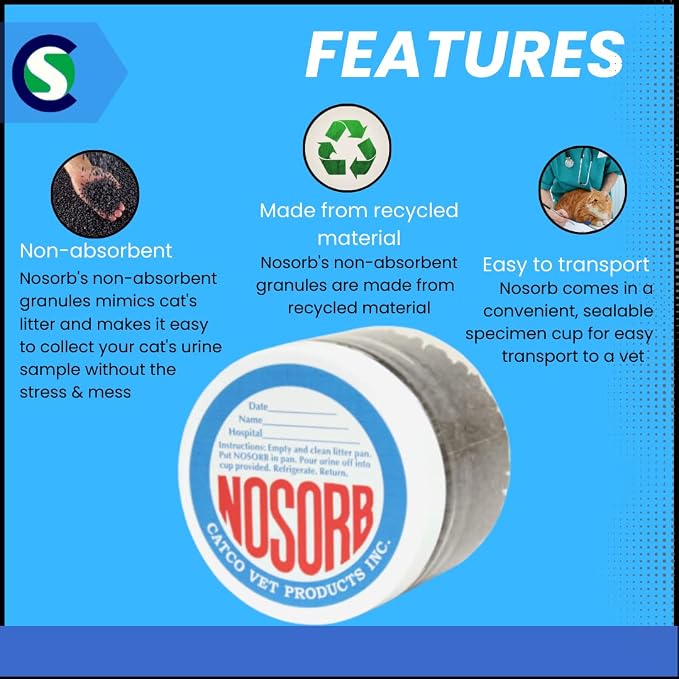Creative Science Nosorb Non-Absorbent Cat Litter | 6 oz | Easily Collect Urine Samples from Cats