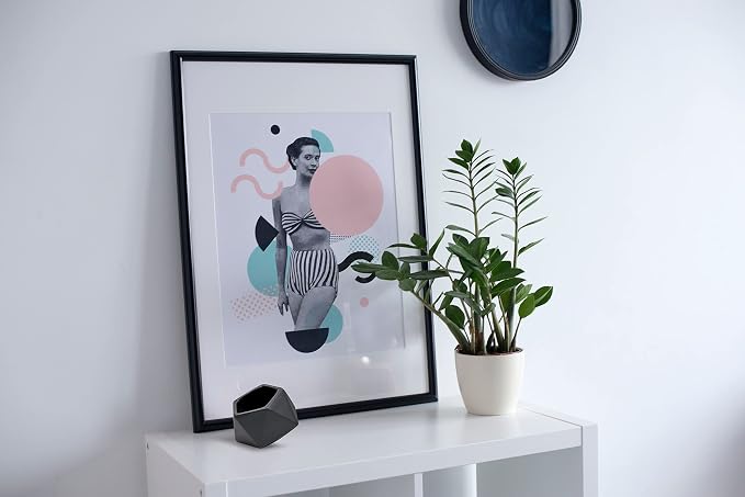 WGV Geometric Ceramic Vase, Width 4.2", Height 3.3", Matte Black Tilted Pot, DIY Folded Planter Bowl for Wedding Event Office Home Decor, 1 Piece