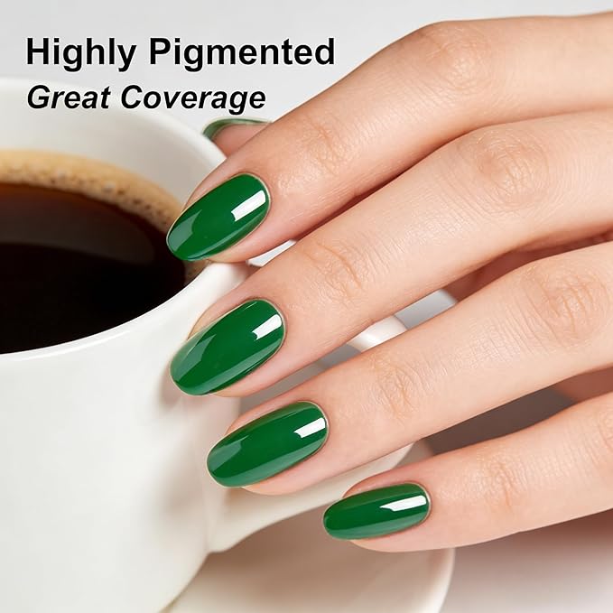 YTD Likomey Field Green Gel Nail Polish,15ml Salon Home DIY Manicure and Pedicure Fall Winter UV Color Varnish,CS452