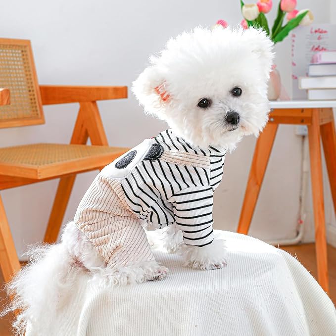 Dog Stylish Overalls Comfortable Puppy One Piece Outfits Summer Bib Overalls for Small Dogs Cute Pet Jumpsuit Onesie Chihuahua Yorkies Birthday Holiday Clothes Costume