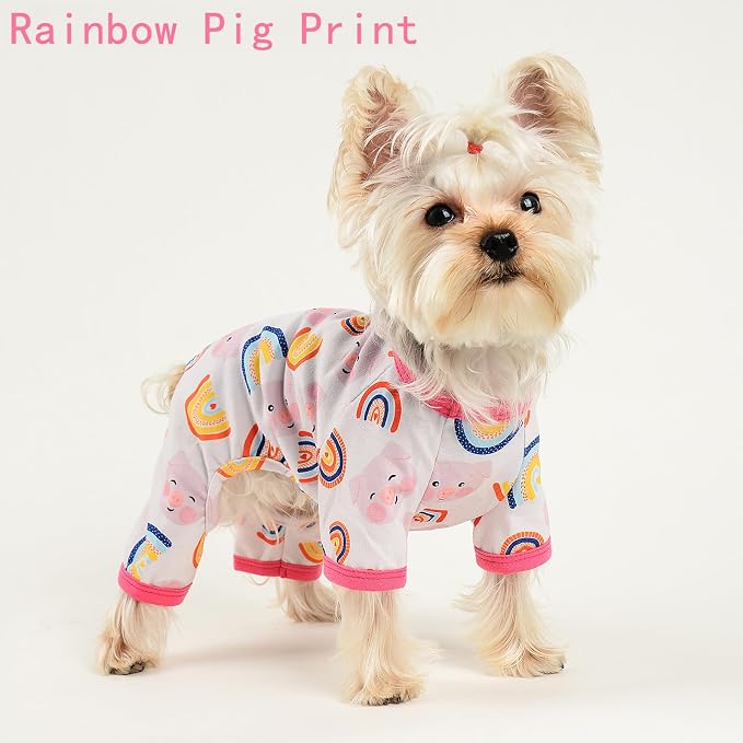 Dog Pajamas for Small Dogs Boy Girl, Dog Clothes Tiny Chihuahua Yorkie Spring Summer Shirt, Cute Puppy Outfit Pjs Jumpsuit Cat Onesie Apparel Pet Clothes