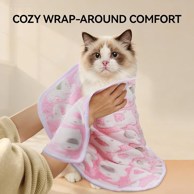 LINENLUX Dog Blankets 3-Pack, Super Soft Fluffy Fleece Pet Throw Warm | Premium flannel fleece pet throw for cats, puppy. Cozy warm for bed, crate, or couch naps; Elephant Pattern-3pcs 60x40 inch