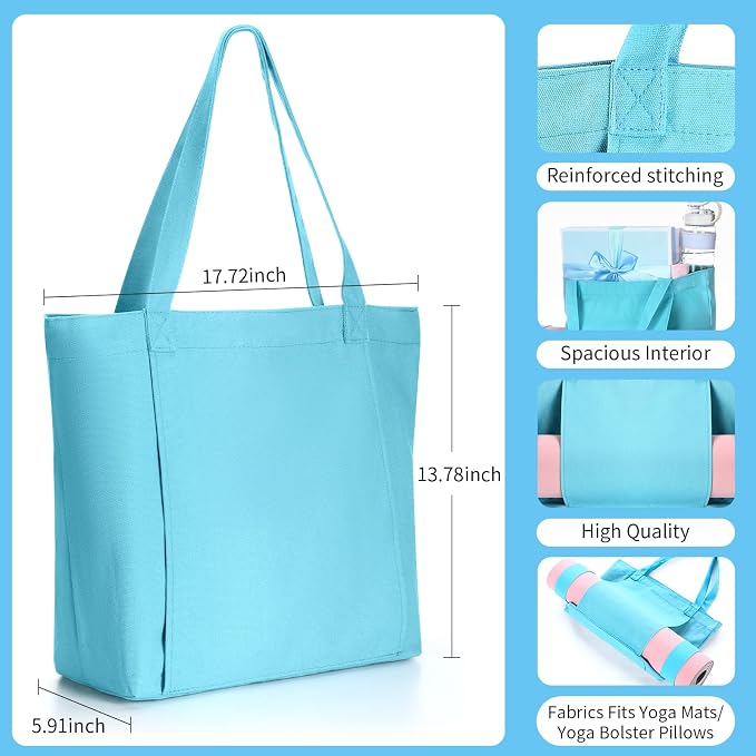 Halloscume Yoga Bag Set for Women Including Yoga Mat Tote Bag, Booty Resistance Bands, Non Slip Sports Socks Silicone Ties for Pilates Travel Workout Office Home Gym