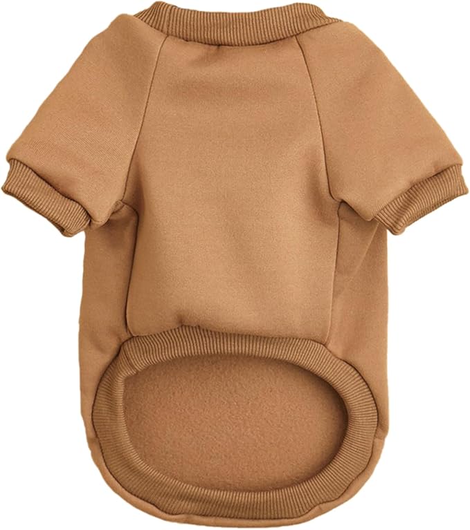 Soft Puppy Sweater for Small Dogs Winter Pullover, Coffee XL | Elastic Cuffs Pet Clothes, Holiday Party Matching, Fall Winter Daily Outfit, Soft Breathable Machine Washable Sweatshirt