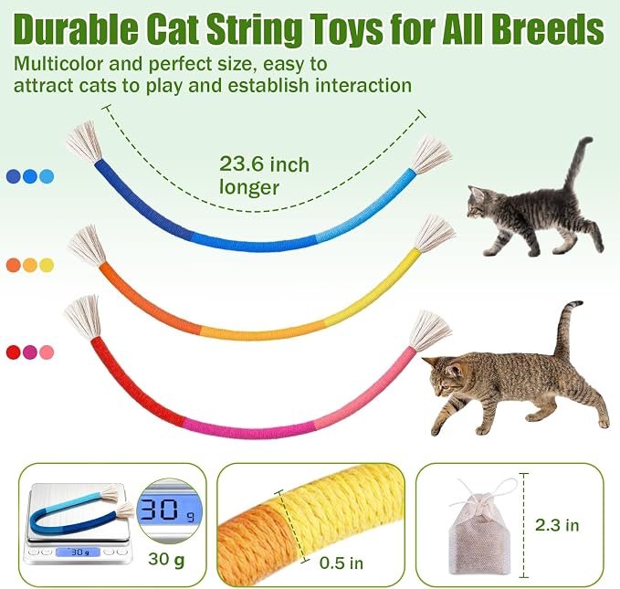 Retro Shaw Catnip Cat Toys Chew Ropes, for Indoor Cats Chew Kicker, 23.6"