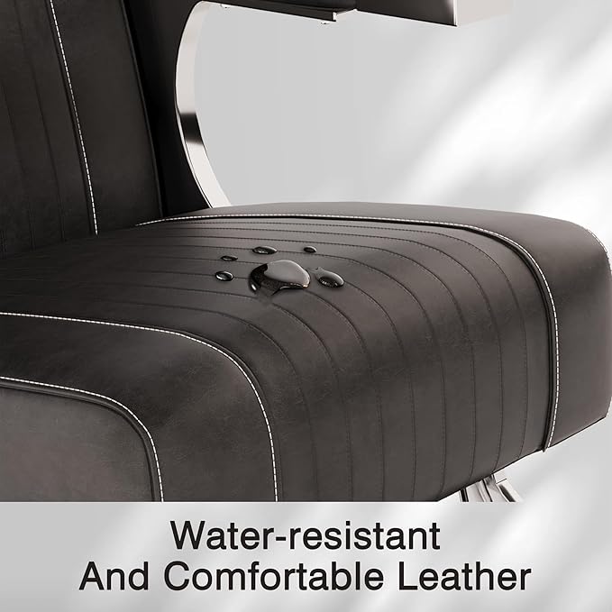 Barber Chair for Barbershop, Hydraulic Reclining Salon Chairs for Hair Stylist, 360 Degree Swivel Heavy Duty Salon Chair, Hair Chair with Adjustable Headrest and Footrest, Black