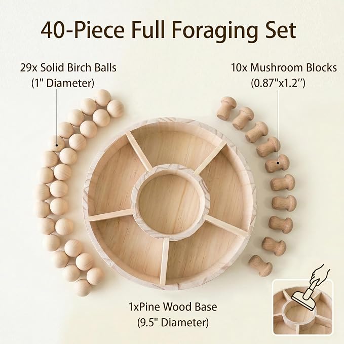 Bunny Foraging Toy, Natural Wood Rabbit Enrichment Toys for Boredom, Interactive Slow Feeder & Chew Toys for Rabbits, Hamsters, Chinchillas & Guinea Pigs