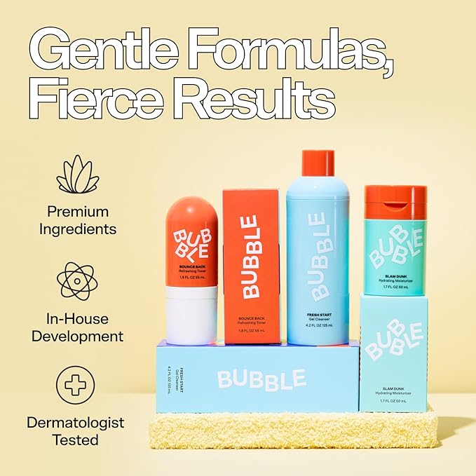 Bubble Skincare Level Up Gel Face Moisturizer for Oily Skin - Balancing + Hydrating Face Lotion with Niacinamide + Zinc to Improve Texture + Reduce Shine - Daily Lightweight Facial Moisturizer (50ml)