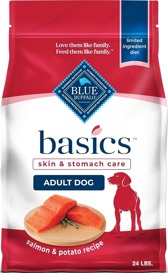 Blue Buffalo Basics Salmon Adult Skin & Stomach Care Dry Dog Food, 24 lb | Real Salmon #1 Ingredient, Limited Ingredient Diet, Antioxidant-Rich LifeSource Bits, Skin & Coat Health