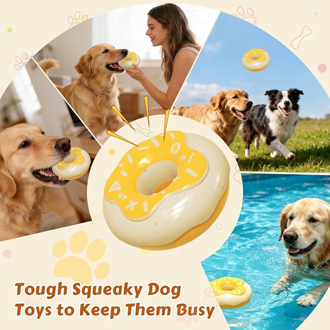 Tough Dog Chew Toys Indestructible Squeaky Toys for Aggressive Chewers Outdoor Swimming Interactive Tough Chew Toys for Medium and Large Dogs