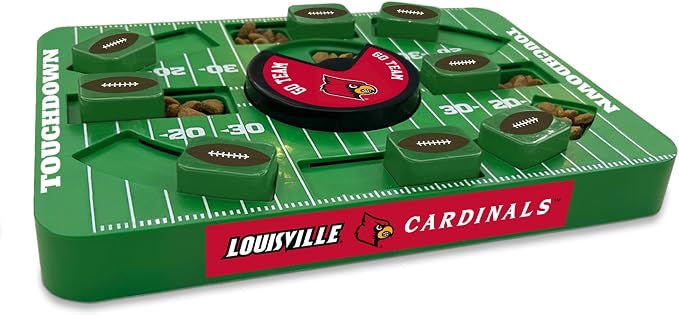 Pets First NCAA Louisville Large Puzzle Toy - Interactive Dog Treat & Slow Feeding Toy
