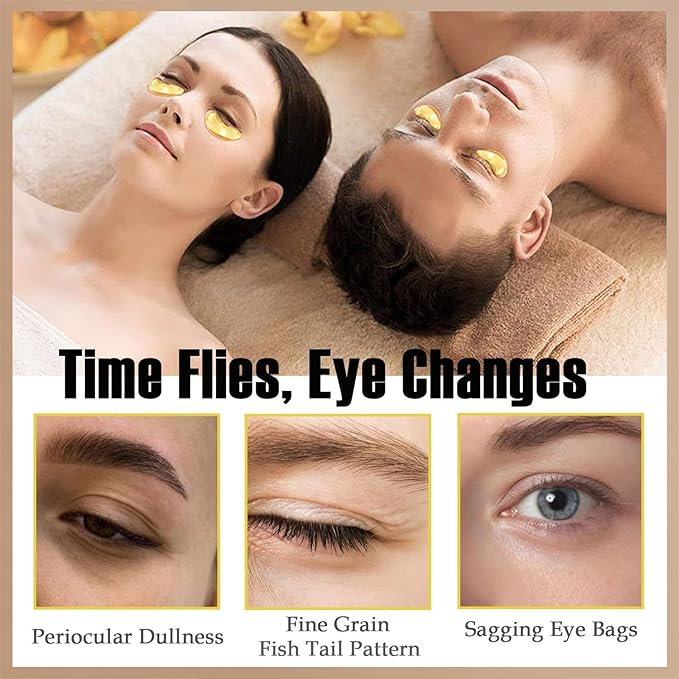 Miniling 30 Pairs 24K Gold Eye Masks & Lip Masks, Under Eye Patches for Dark Circle and Puffy Eyes, Moisturizing Lip Mask Skincare, Valentines Day Gifts, Bridesmaid Gifts, Bulk Gift for Women