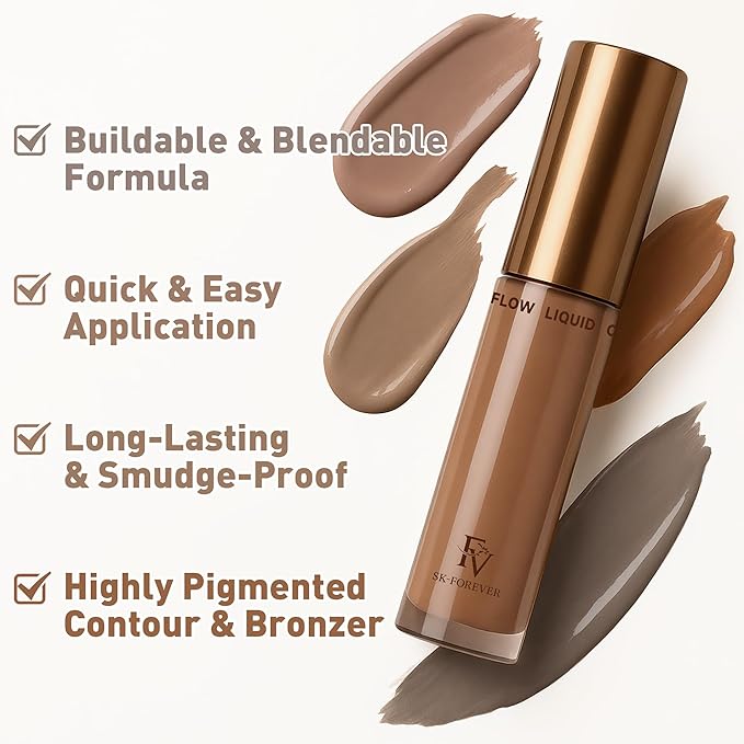 FV Liquid Contour & Bronzer Stick, Natural Finish, Blendable Hydrating Formula, Long Lasting Cream Contour Makeup for Medium Skin, Vegan & Cruelty-free, 04 Warm Golden