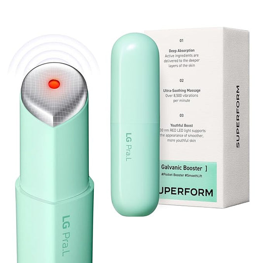 LG Pra.L Superform Galvanic Booster Aqua Mint, 1min booster for ageless skin, anti-aging and firming pocket booster, Korean skincare, glow on the go, Serum booster device, Gift, Stocking Stuffers