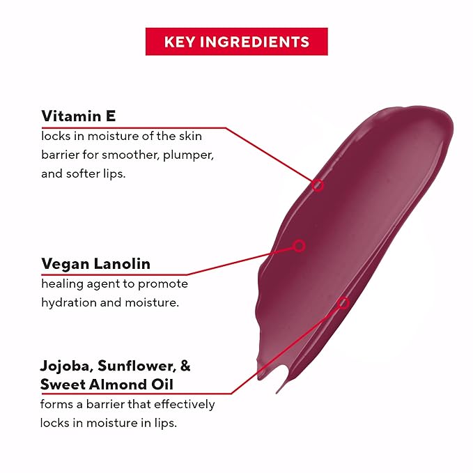 Mirabella - Luxe Advanced Formula Lip Gloss, Non-Sticky Hydrating Lip Glosses with Vegan Lanolin, Jojoba Oil & Vitamin E, Long-Lasting & Cruelty-Free Makeup, Sublime (Rich Purple Plum)