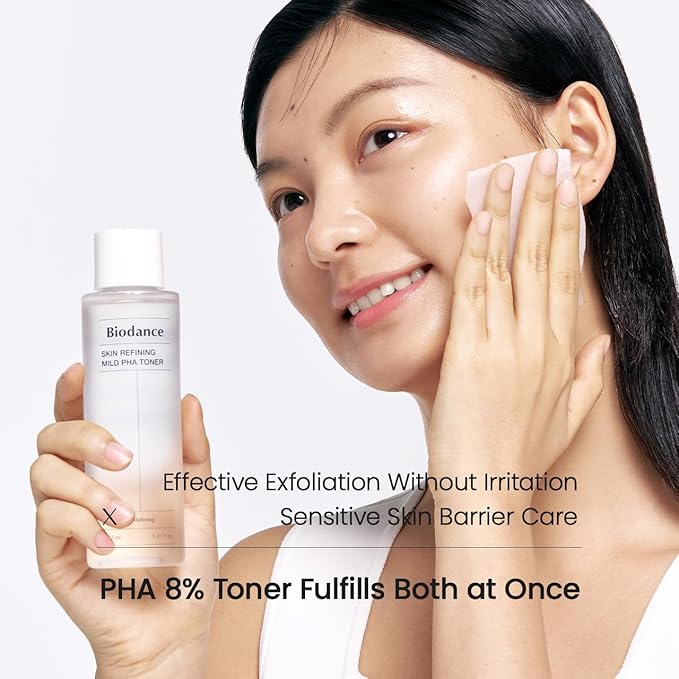 Biodance Skin Refining Mild PHA Toner, Gentle Exfoliating Face Toner for Sensitive Skin with Ceramides & NMF | 5.07 fl.oz,150ml