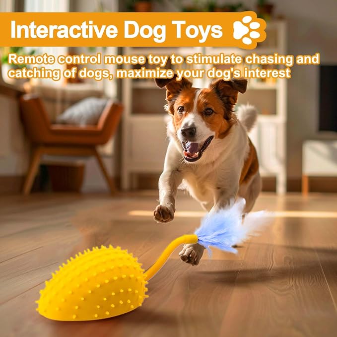 Silicone Interactive Dog Toys, Mouse Moving Dog Toy with Automatic Sensor
