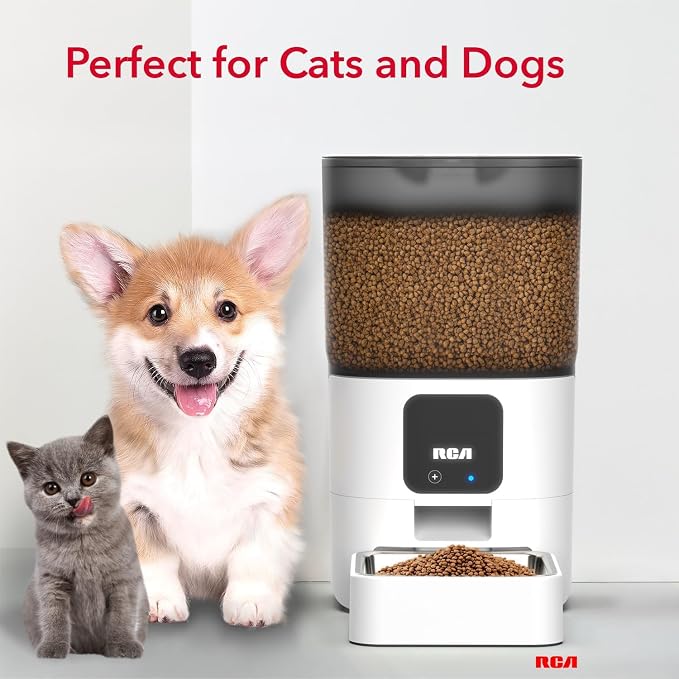 Automatic Cat Dog Feeder, Smart WiFi App 6L Food Dispenser, Portion Control | Alexa Google Voice Recorder, Timed Programmable Schedule, BPA Free Dishwasher Safe Steel Bowls, Dual Power Backup, Multi Pet