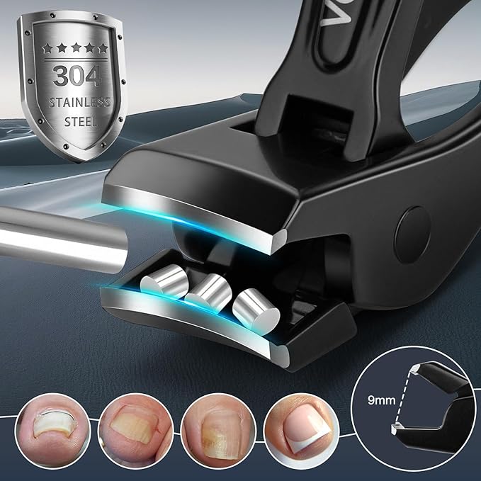 Vepkuso Toenail Clippers&Nail Clippers for Seniors Thick Nails - Professional Nail Clippers Set for Men/Women, Manicure Kit with Angled Head, Stainless Steel Toe Nail Cutter, Gift Idea