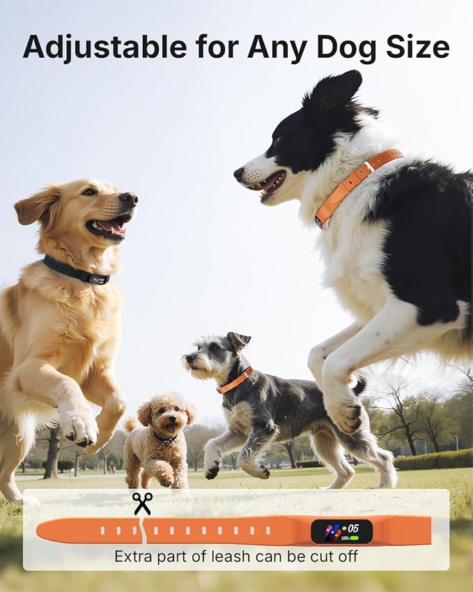 Anti Bark Collar for Small Medium Large Dogs, Vibrating Dog Collars No Shock, Rechargeable Smart AI Bark Collar, Automatic Dog Training Collar, IP 67 Waterproof Dog Barking Collar (Orange)
